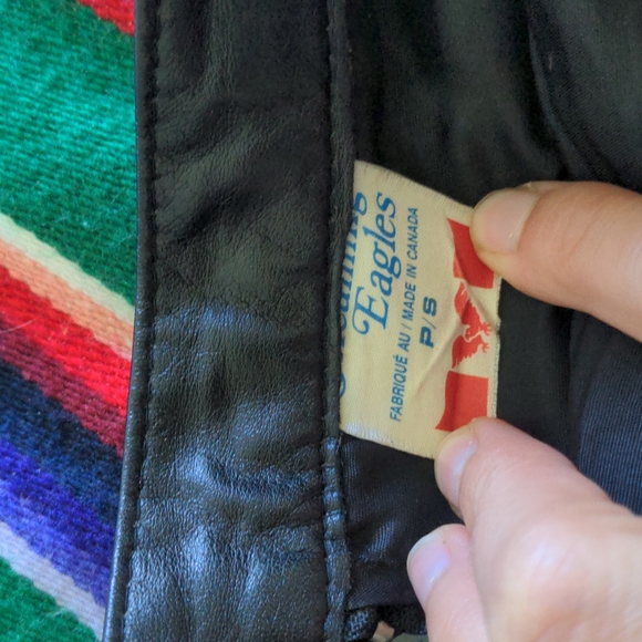 Fringed faux-leather biker black mini skirt, size 6 - Picture 4 of 6